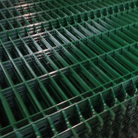 Zöld 3D kerítés tábla 1-2m magas 4/4mm huzal, 200x50mm lyuk osztás